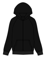 The Womens Zip Hoodie - Black - Tone Fitness Studio - Back Center - 1K Club - Printed - White