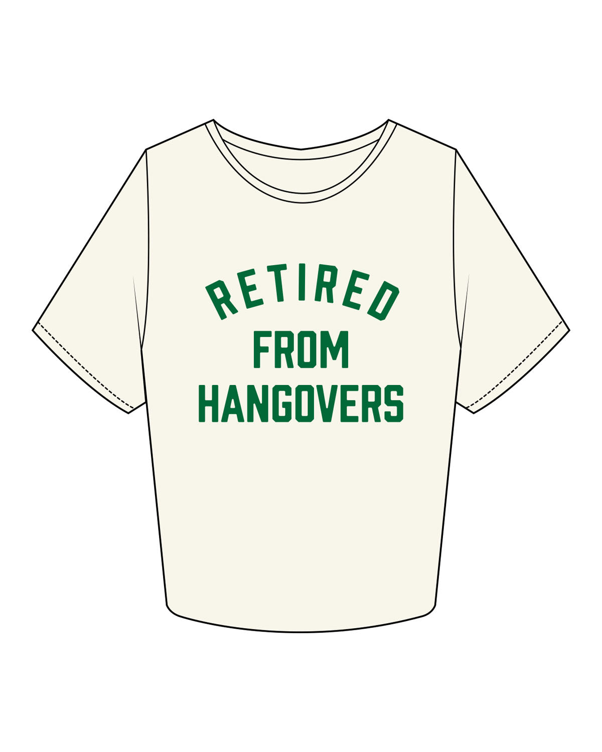 The Crop Tee - Off White - Mingle Mocktails - Center Chest - Arch - Printed - Dark Green