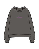 The Midweight Unisex Crewneck - Washed Black - Chemo Club - Center Chest & Back Stacked - Printed - Neon Purple