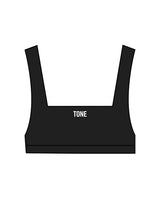 The Box Cut Bra - Black - Tone Wellness Studio - Center Chest - White