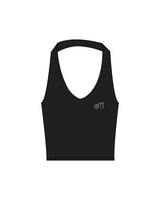 The Halter Tank - Black - Studio 11 - Left Chest - Printed - White