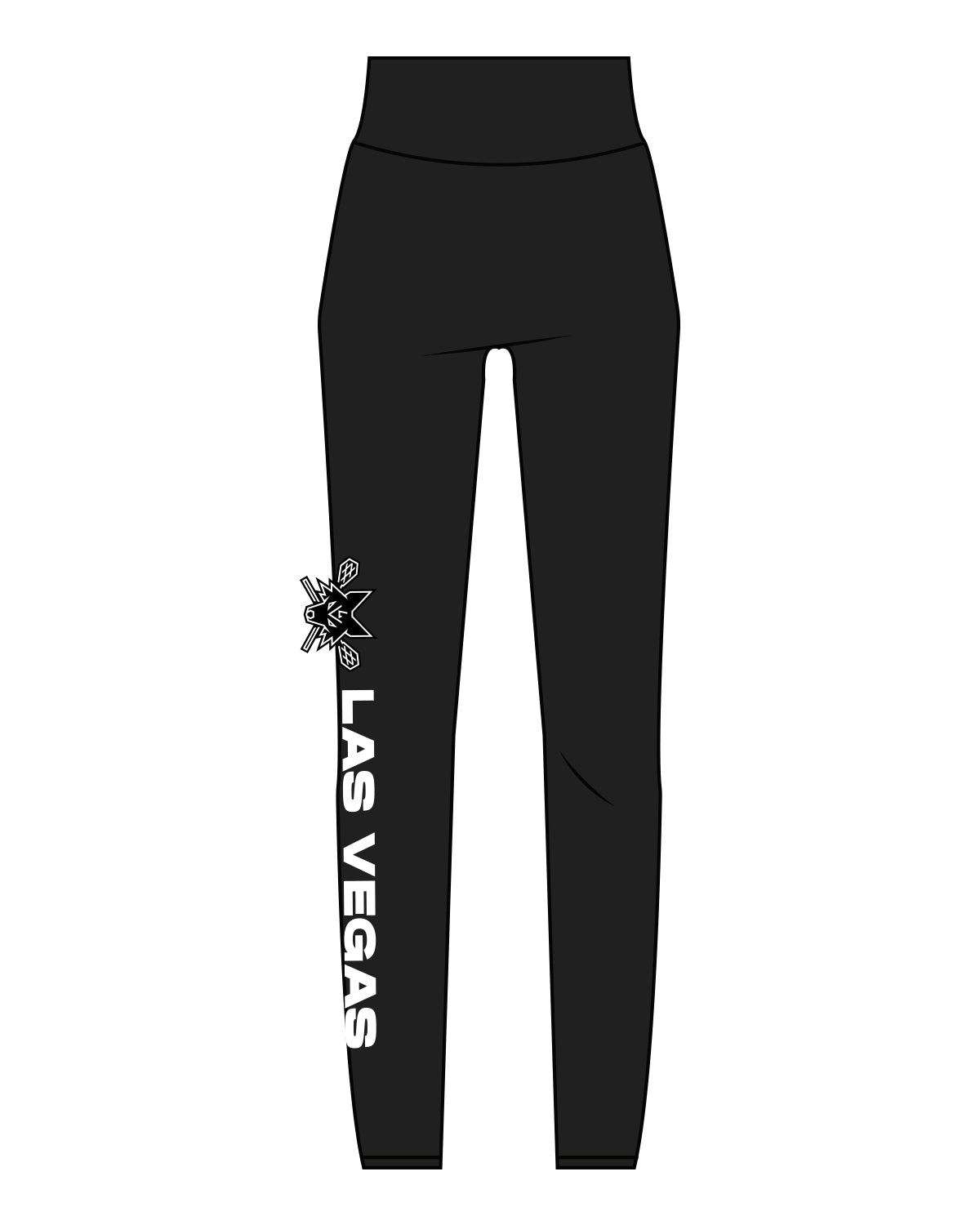 The Basic Legging - Black - LV Desert - Right Leg Sleeve & Back Center Waistline - White