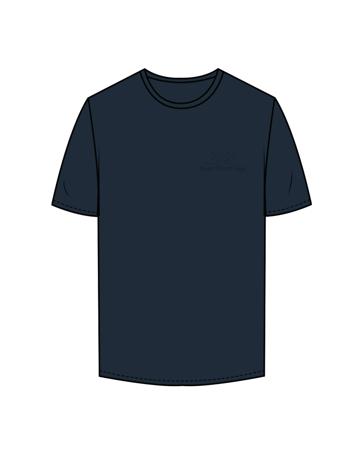 The Mens Tee - Navy - Dawn Patrol - Left Chest & Back Center - Tone on Tone