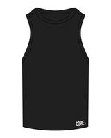 The Ribbed Full Length Tank - Black - Core CLE - Left Bottom Corner - Embroidered - Full Color