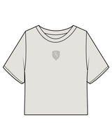 The Heavyweight Crop Tee - Washed Bone - M4Lagree- Center Chest "M4" & Back Stacked "M4" - Tone on Tone