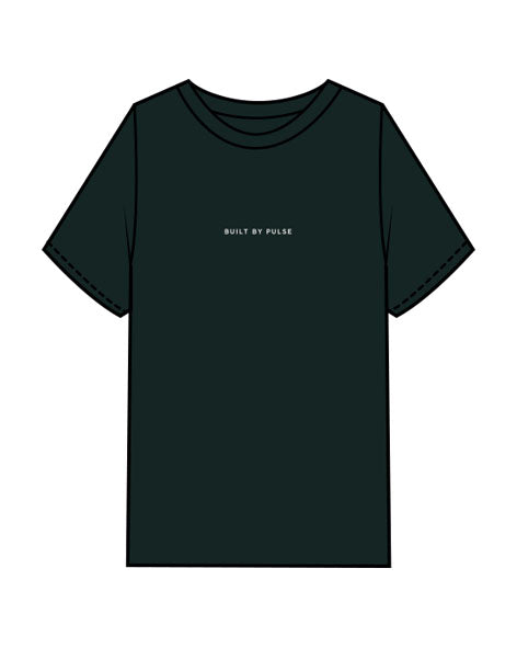 The Mens Heavyweight Tee - Pine Green - Pulse 712 - Center Chest & Center Back Stacked Logo "ROCK VALLEY" - Printed - Washed Bone