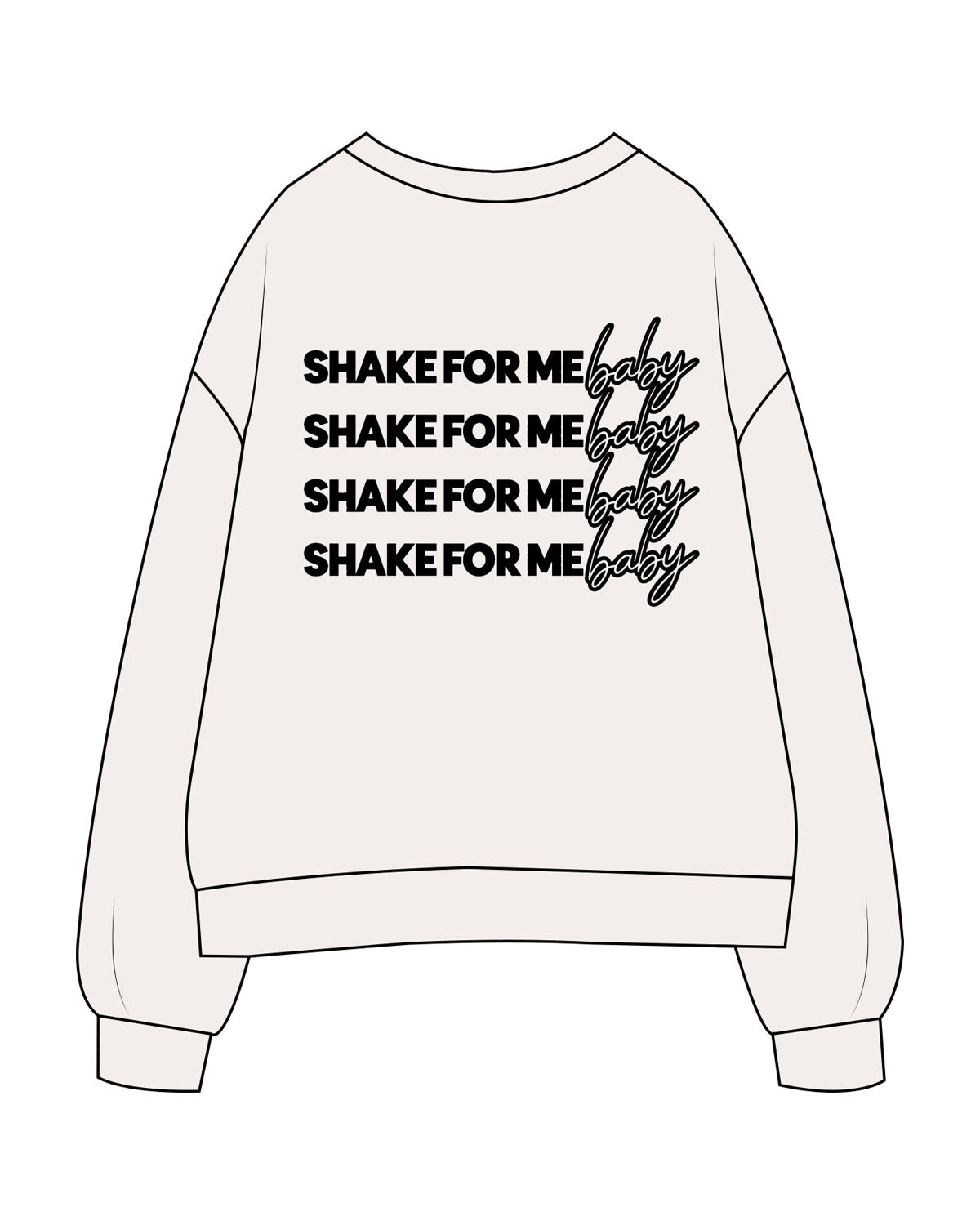 The Womens Crewneck - Bone - Tone Fitness Studio - Center Chest Stacked - Back Stacked - Printed - Black