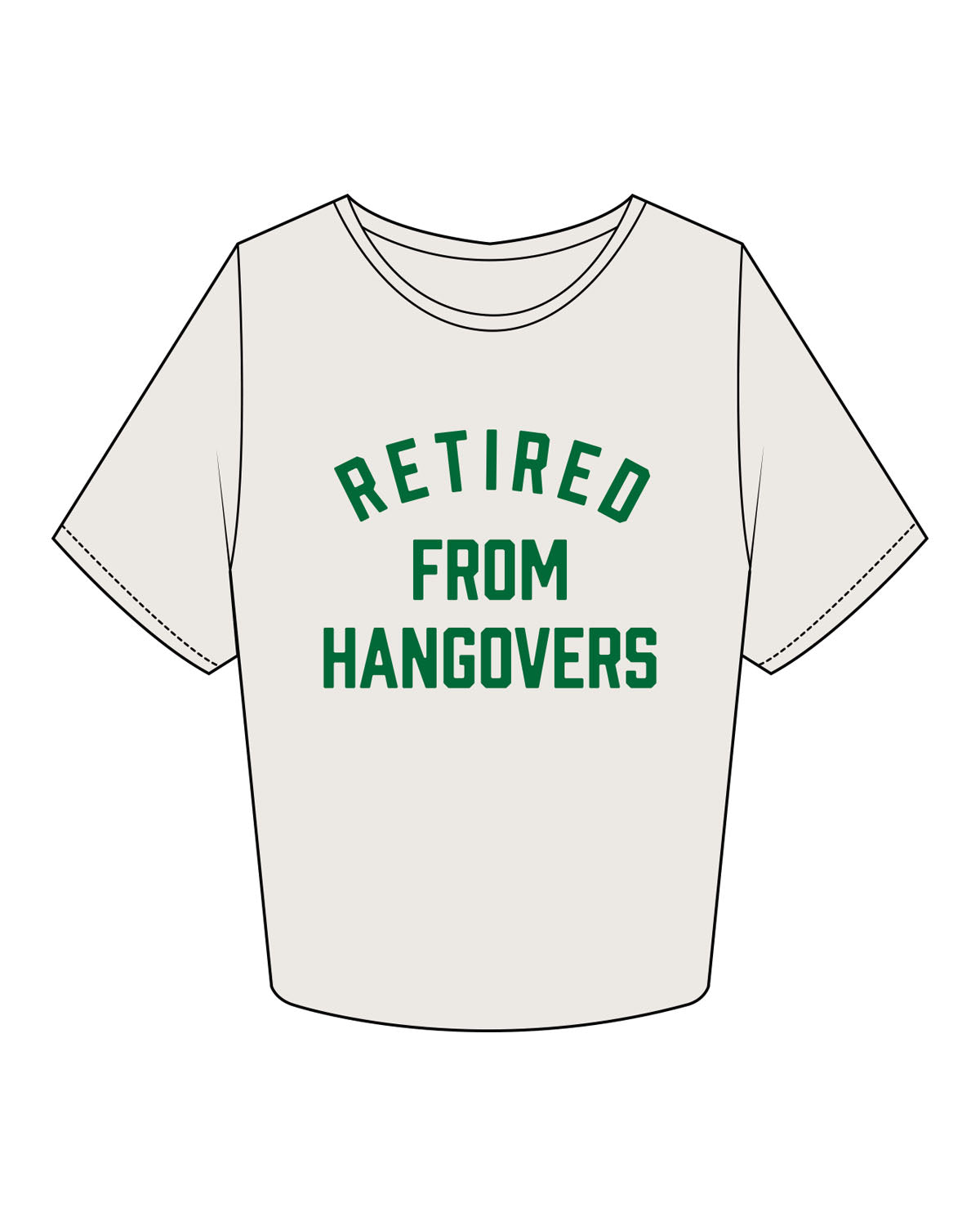 The Crop Tee - Bone - Mingle Mocktails - Center Chest - Arch - Printed - Dark Green