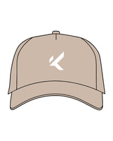 The 5 Panel Trucker Hat - Sand - Koch - Center Crown "K" - Embroidered - White