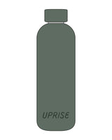 The Water Bottle - Forest - Uprise Hot Yoga - Front Bottom - "UPRISE" - Printed - Tone on Tone