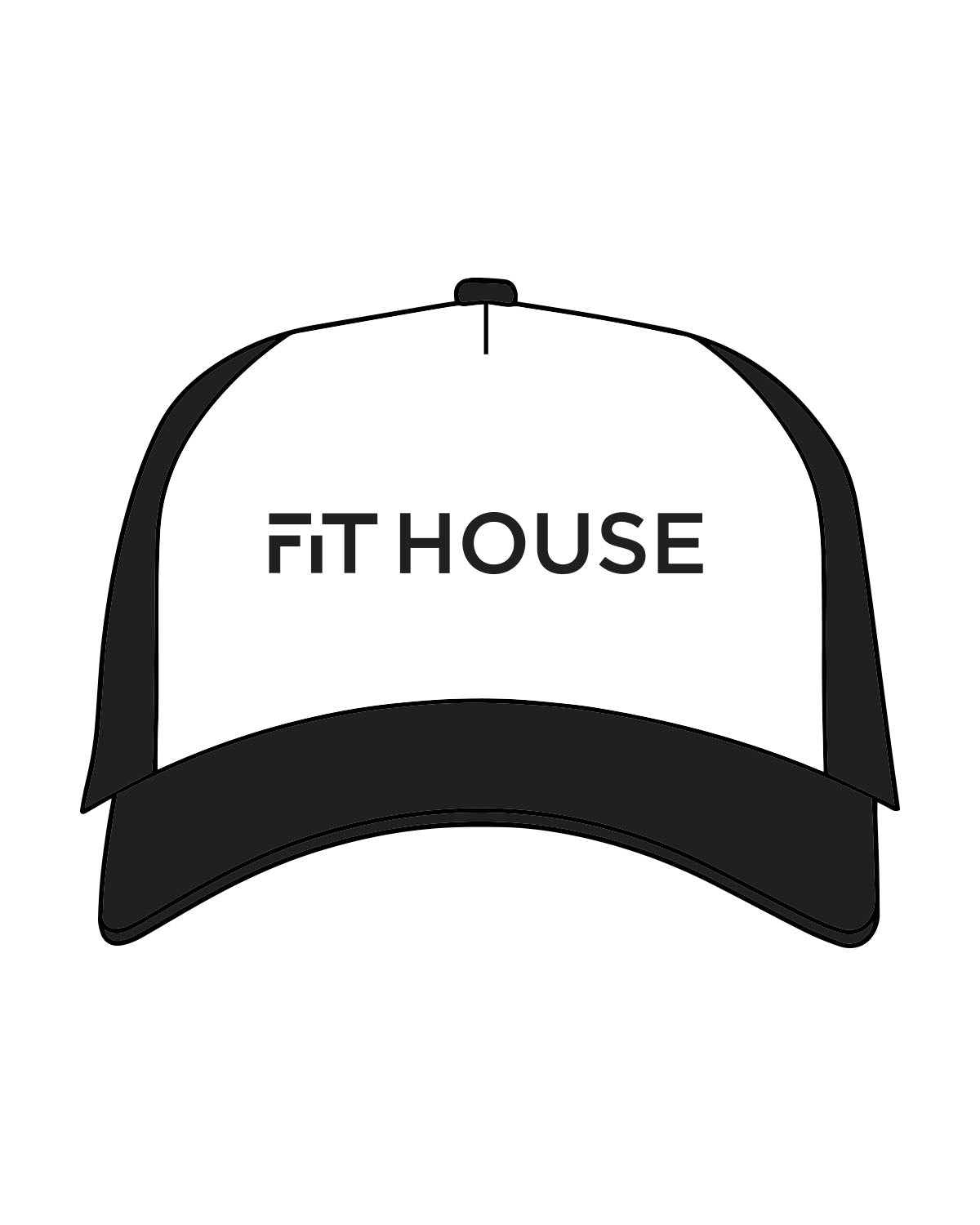 The Foam Trucker - White / Black - Fit House - Center Crown - Printed - Black