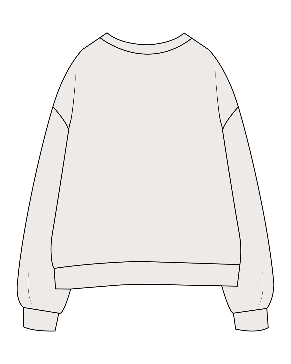 The Womens Crewneck - Bone - Studio47 Pilates - Left Chest - Embroidered - Tone on Tone