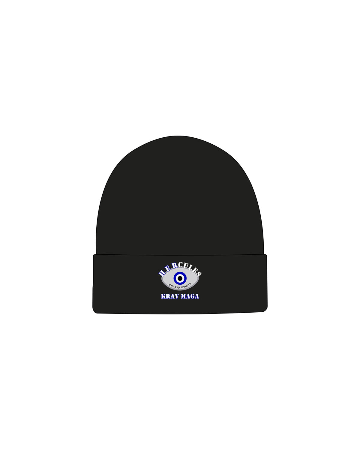 The Beanie - Black - Hercules - Center Brim - Embroidered - Full Color