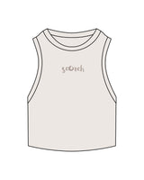 The Ribbed Crop Tank - Bone - Scorch Fitness - Center Chest - Embroidered - Tone on Tone