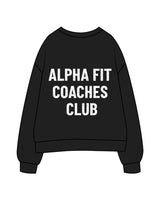 The Womens Crewneck - Black - Alpha Fit - Center Chest & Full Back - White