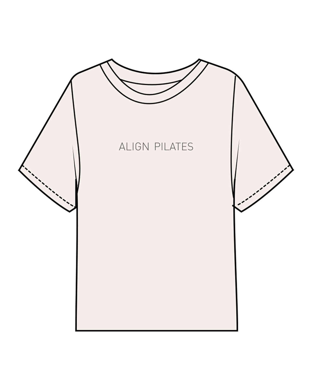The Midweight Crop Tee - Ivory - Align Pilates - Center Chest Text - Printed - Pepper