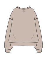 The Womens Crewneck - Bone - Club Lagree - Right Wrist - Center Chest & Back Center - Tone on Tone