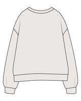 The Womens Crewneck - Bone - Studio 11 - Left Chest - Embroidered - Tone on Tone