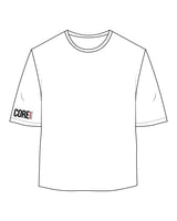 The Oversized Crop Tee - White - Core CLE - Right Arm - Printed - Full Color