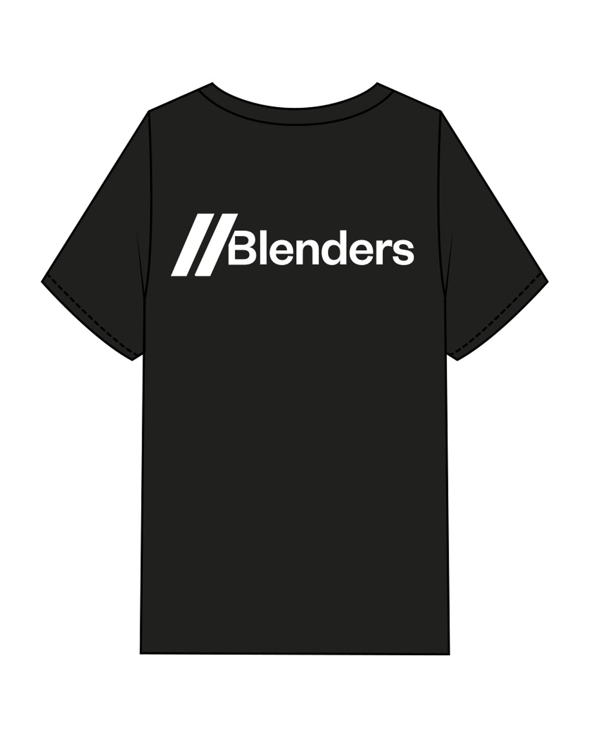 The Mens Heavyweight Tee - Black - Blenders - Left Chest & Center Back - Printed - White