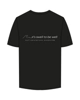 The Mens Tee - Black - Surf Salutations - Left Chest & Center Back Stacked - Printed - White