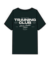 The Mens Heavyweight Tee - Pine Green - Pulse 712 - Center Chest & Center Back Stacked Logo "SIOUX CENTER" - Printed - Washed Bone