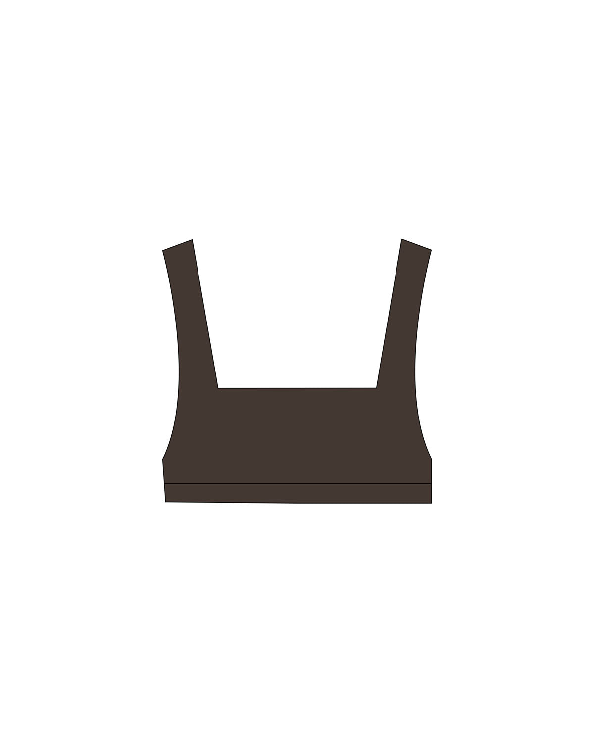 The Box Cut Bra - Cafe - Lucky Penny - Center Back Stacked - Printed - White