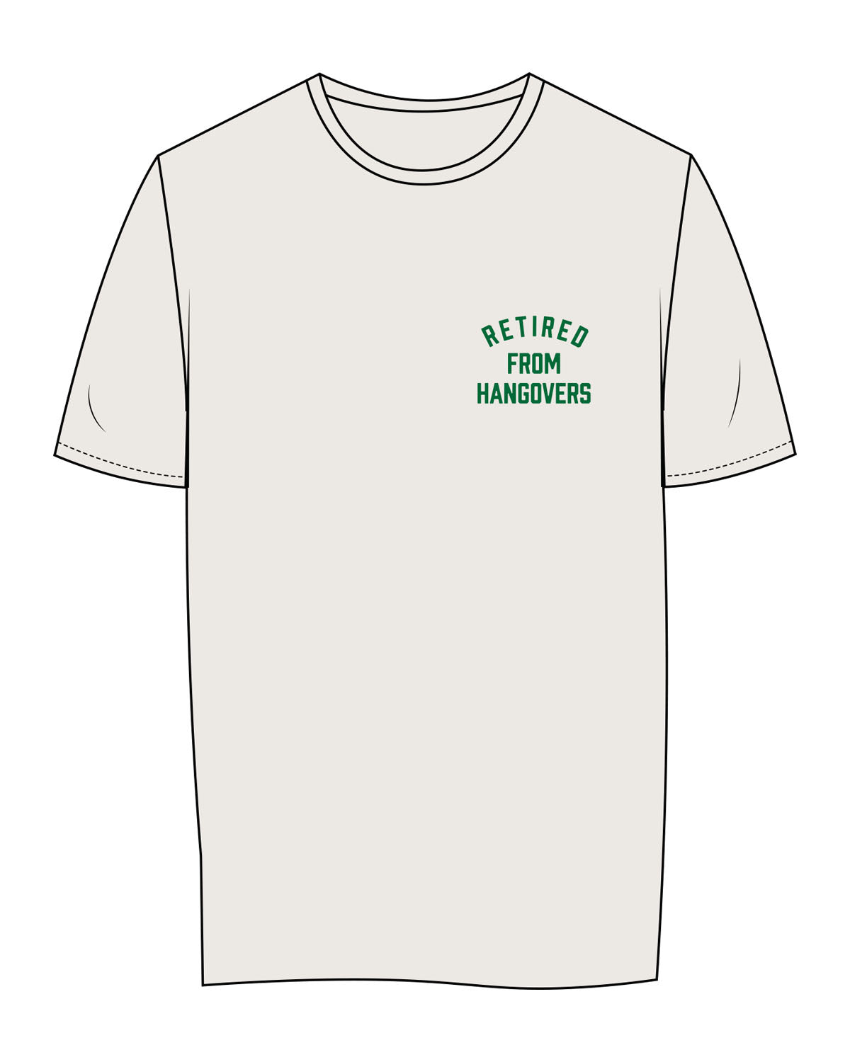 The Womens Tee - Bone - Mingle Mocktails - Left Chest - Arch - Printed - Dark Green