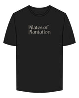 The Mens Tee - Black - Pilates of Plantation - Center Chest Stacked - Printed - Cream