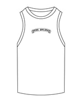 The Ribbed Full Length Tank - White - Soul Pilates and Care - Center Chest - Embroidered - Black