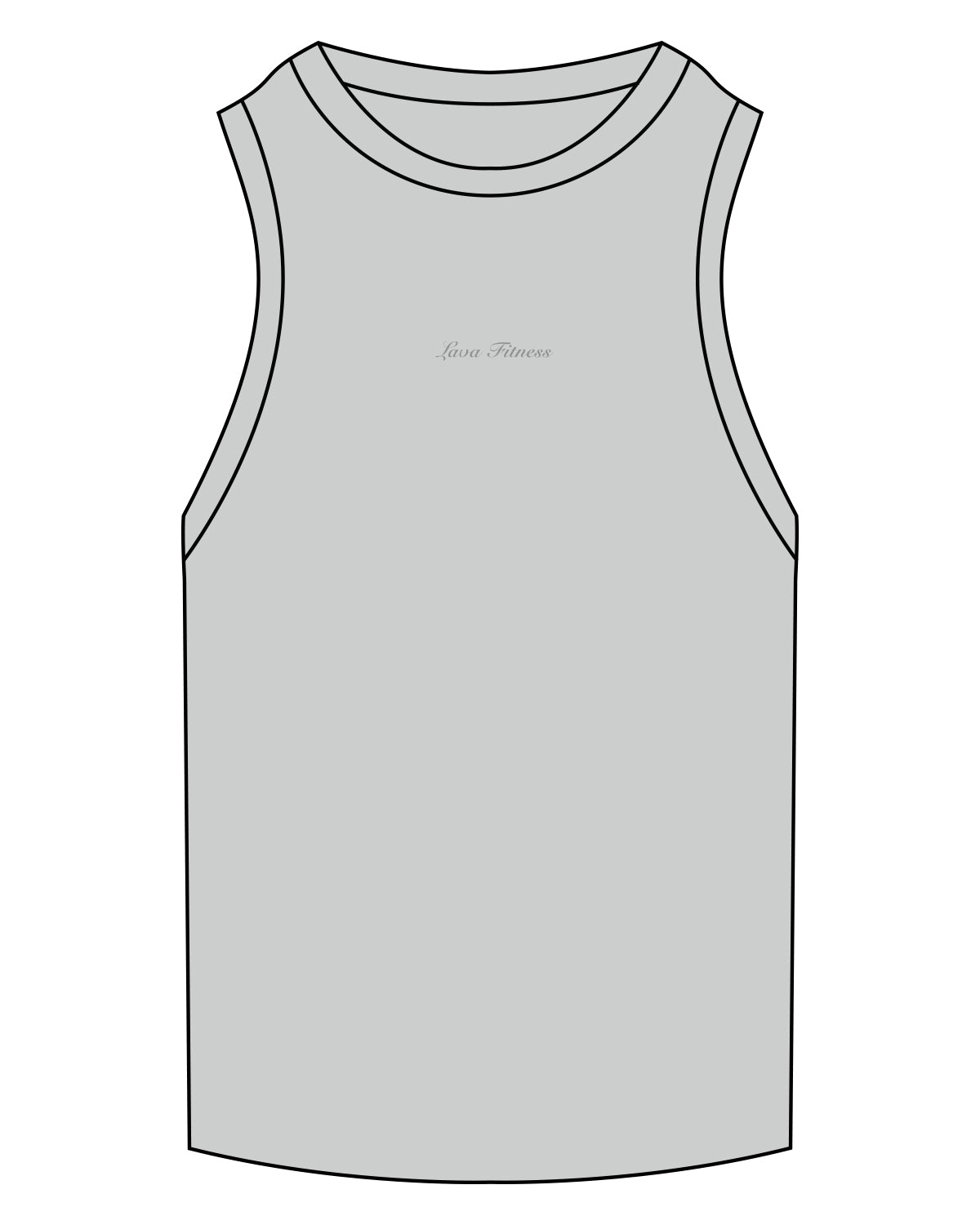 The Ribbed Full Length Tank - Storm - Lava - Center Chest - Embroidered - Tone on Tone