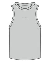 The Ribbed Full Length Tank - Storm - Lava - Center Chest - Embroidered - Tone on Tone
