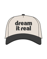 The Canvas Cap - Natural / Coal - Heart Vision - Center Crown Stacked & Back Right Bottom - Embroidered - Coal