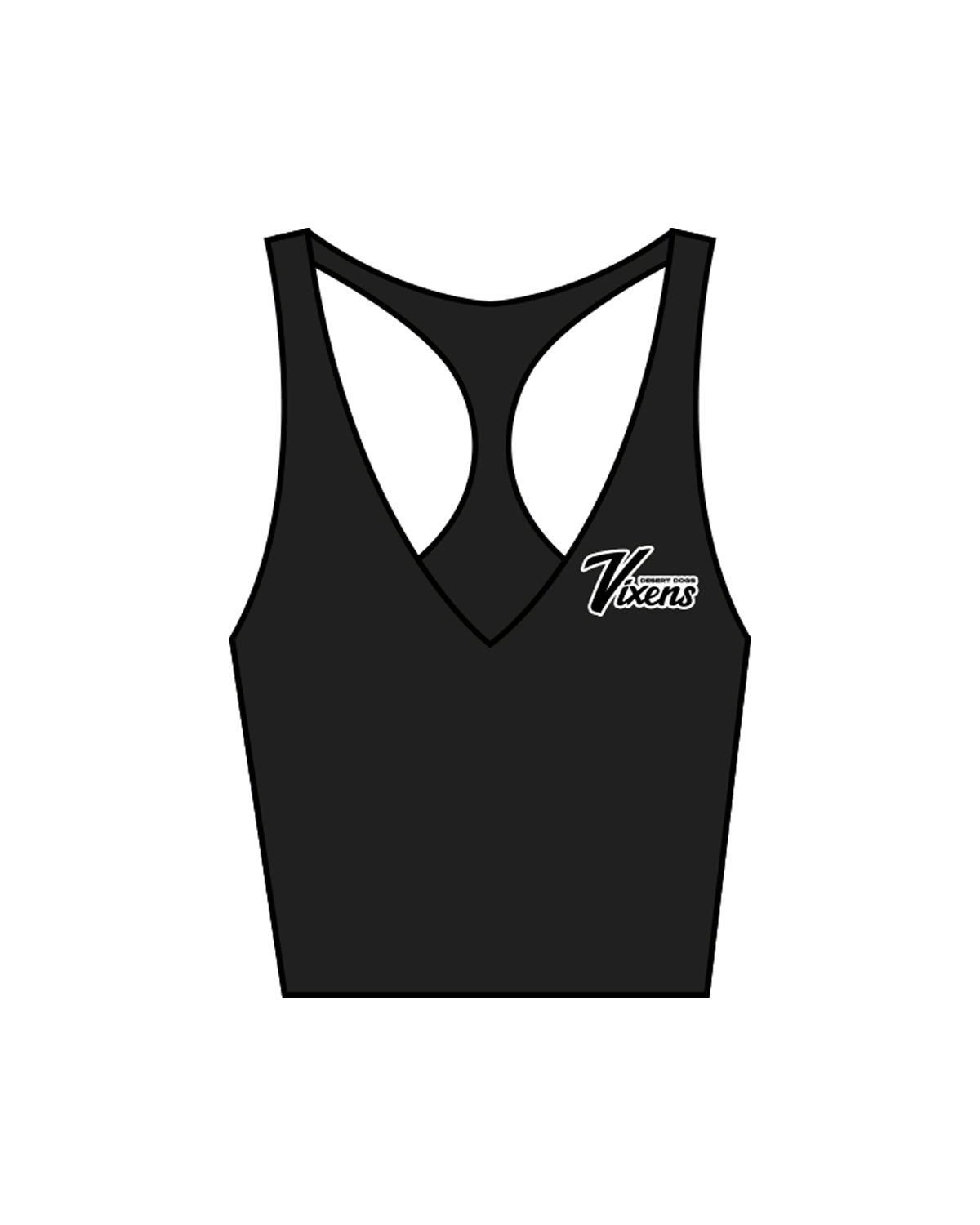 The Racer Tank - Black - LV Desert - Left Chest & Back Center - White