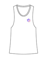 The Womens Racerback Tank - White - The Body Refinery - Left Chest & Back Center Stacked - Full Color