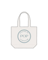 The Tote Bag - Natural - Pilates of Plantation - Center - Round - Printed - Blue - #739199
