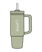 The Tumbler Cup - Pistachio - Uprise Hot Yoga - Front Vertical - Printed - White
