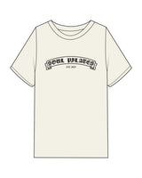 The Womens Heavyweight Tee - Off White - Soul Pilates and Care - Center Chest Stacked - Printed - Black