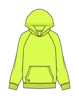 The Mens Hoodie - Neon Yellow - Commit Fitness - The Vault - Right Bottom Pocket - Right Sleeve - Back Center Stacked - Black