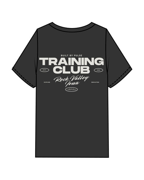The Womens Heavyweight Tee - Washed Black  - Pulse 712 - Center Chest & Center Back Stacked Logo "ROCK VALLEY" - Printed - Washed Bone