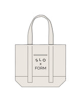 The Contrast Tote Bag - Natural / Natural - Slo x Form - Center Stacked - Printed - Black