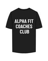 The Mens Tee - Black - Alpha Fit - Left Chest & Full Back - White