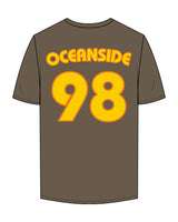 The Mens Tee - Walnut - Swamis Padres - Center Chest Stacked & Back Stacked "OCEANSIDE" - Printed - Full Color