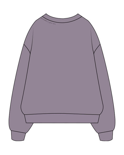 The Midweight Unisex Crewneck - Washed Plum - Core Crown Point - Front Neckline & Right Wrist - Back Neckline - Printed - Plum