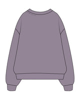 The Midweight Unisex Crewneck - Washed Plum - Core Crown Point - Front Neckline & Right Wrist - Back Neckline - Printed - Plum