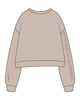 The Studio Crop - Taupe - Core LP - Left Chest & Right Back Sleeve - Tone on Tone