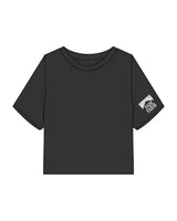 The Heavyweight Crop Tee - Washed Black - FadeFarm - Left Sleeve & Back Skull - Printed - Off White