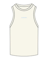 The Ribbed Full Length Tank - Off White - Corefire - Center Chest - Embroidered - Light Blue