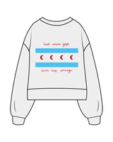 The Womens Heavyweight Crop - Bone - Half Moon Yoga - Left Chest & Back Stacked - Printed - Full Color