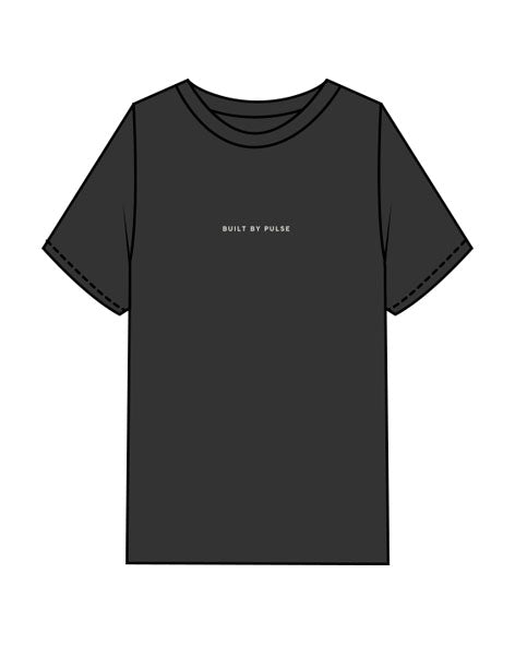 The Womens Heavyweight Tee - Washed Black  - Pulse 712 - Center Chest & Center Back Stacked Logo "SIOUX CENTER" - Printed - Washed Bone